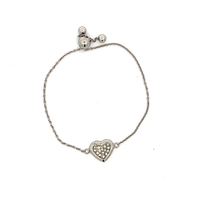 Verstellbares Armband aus 925er Silber mit Herzapplikation – für Kinder