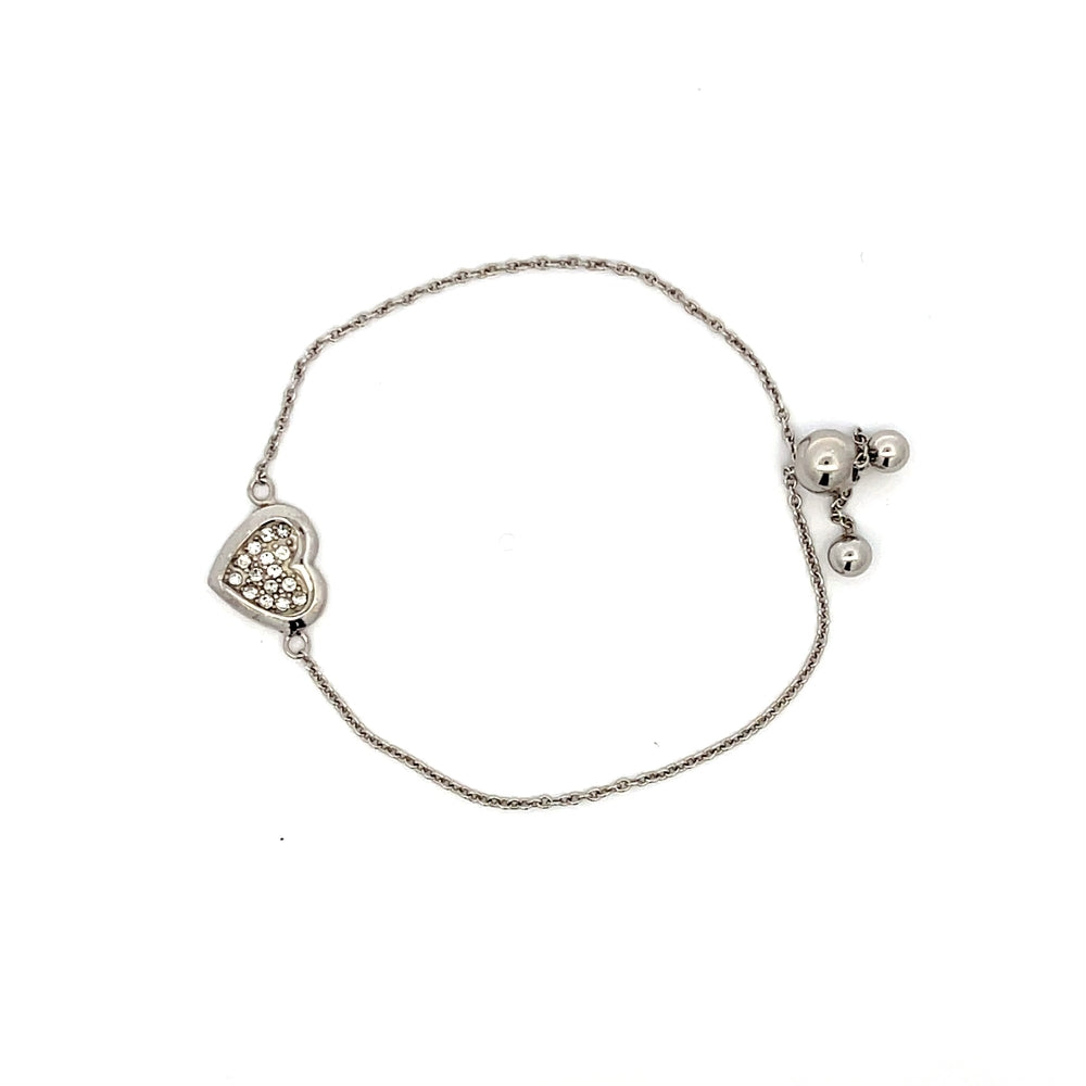 Verstellbares Armband aus 925er Silber mit Herzapplikation – für Kinder