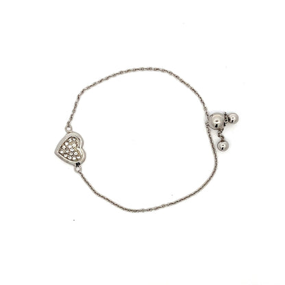 Verstellbares Armband aus 925er Silber mit Herzapplikation – für Kinder