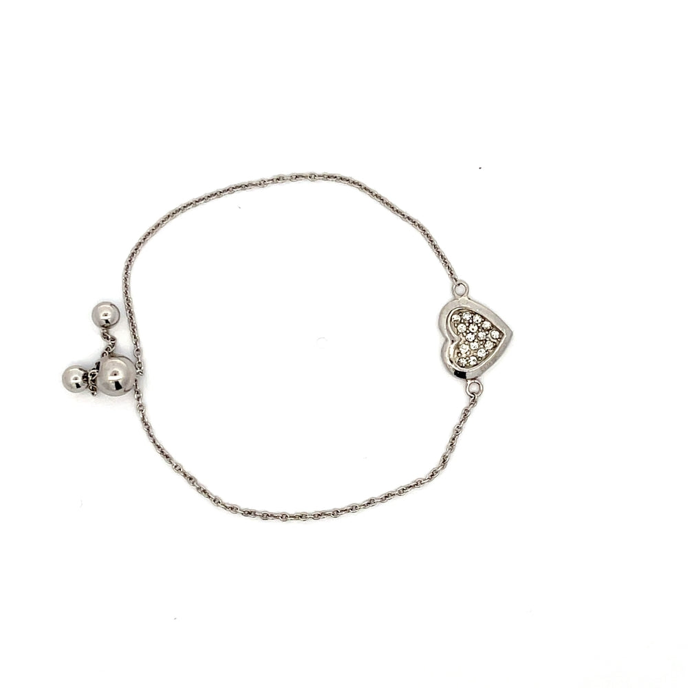 Verstellbares Armband aus 925er Silber mit Herzapplikation – für Kinder