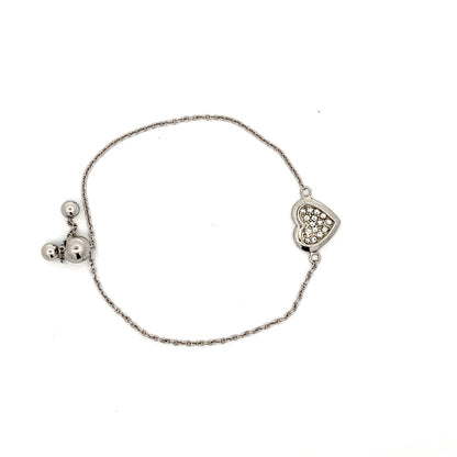 Verstellbares Armband aus 925er Silber mit Herzapplikation – für Kinder