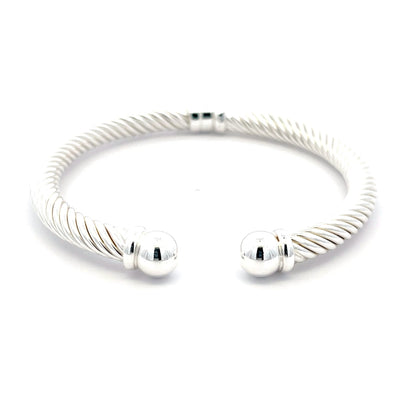 Verstellbarer, gedrehter Armreif aus 925er Silber