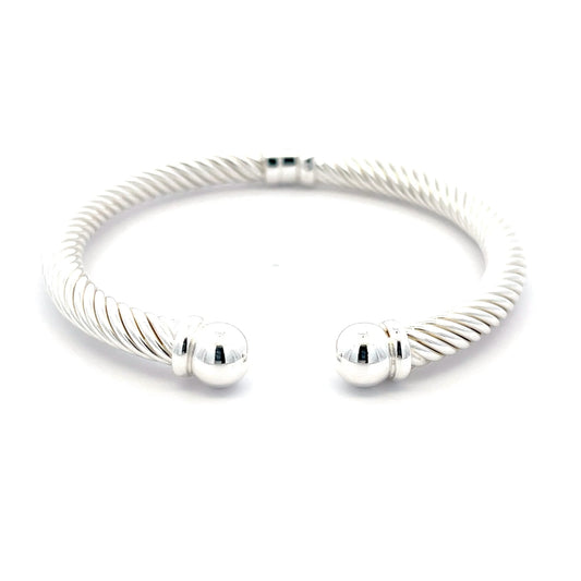 Verstellbarer, gedrehter Armreif aus 925er Silber