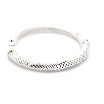 Verstellbarer, gedrehter Armreif aus 925er Silber
