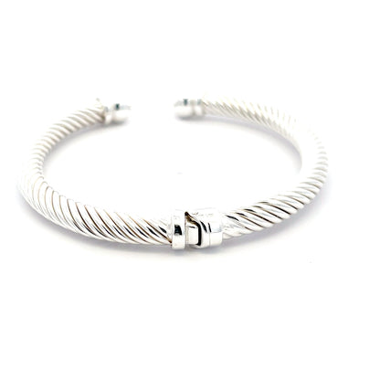 Verstellbarer, gedrehter Armreif aus 925er Silber