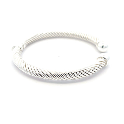 Verstellbarer, gedrehter Armreif aus 925er Silber