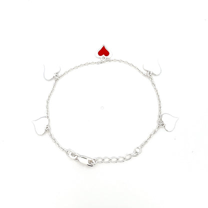 925er Silber Kinder-Herzanhänger-Armband