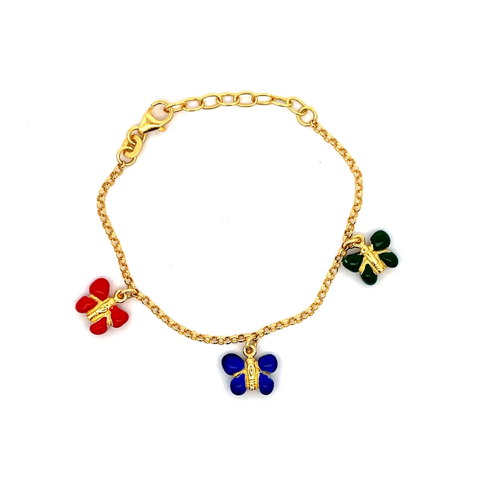 Vergoldetes Kinderarmband mit Blumenanhänger