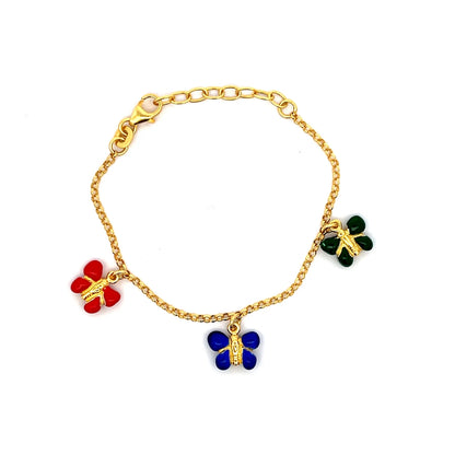 Vergoldetes Kinderarmband mit Blumenanhänger