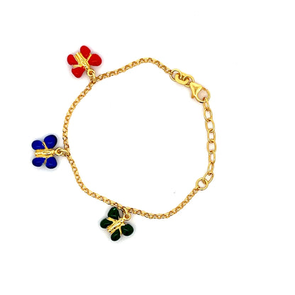 Vergoldetes Kinderarmband mit Blumenanhänger