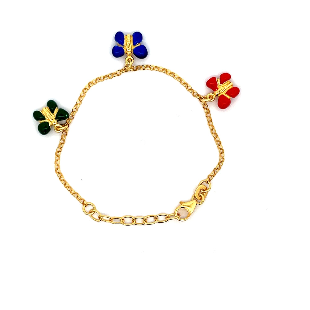 Vergoldetes Kinderarmband mit Blumenanhänger