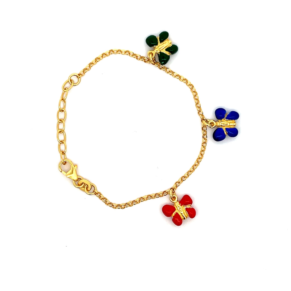 Vergoldetes Kinderarmband mit Blumenanhänger