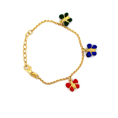 Vergoldetes Kinderarmband mit Blumenanhänger