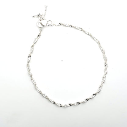 Fußkettchen aus 925er Silber mit Herzanhänger und kleinen Kugeln