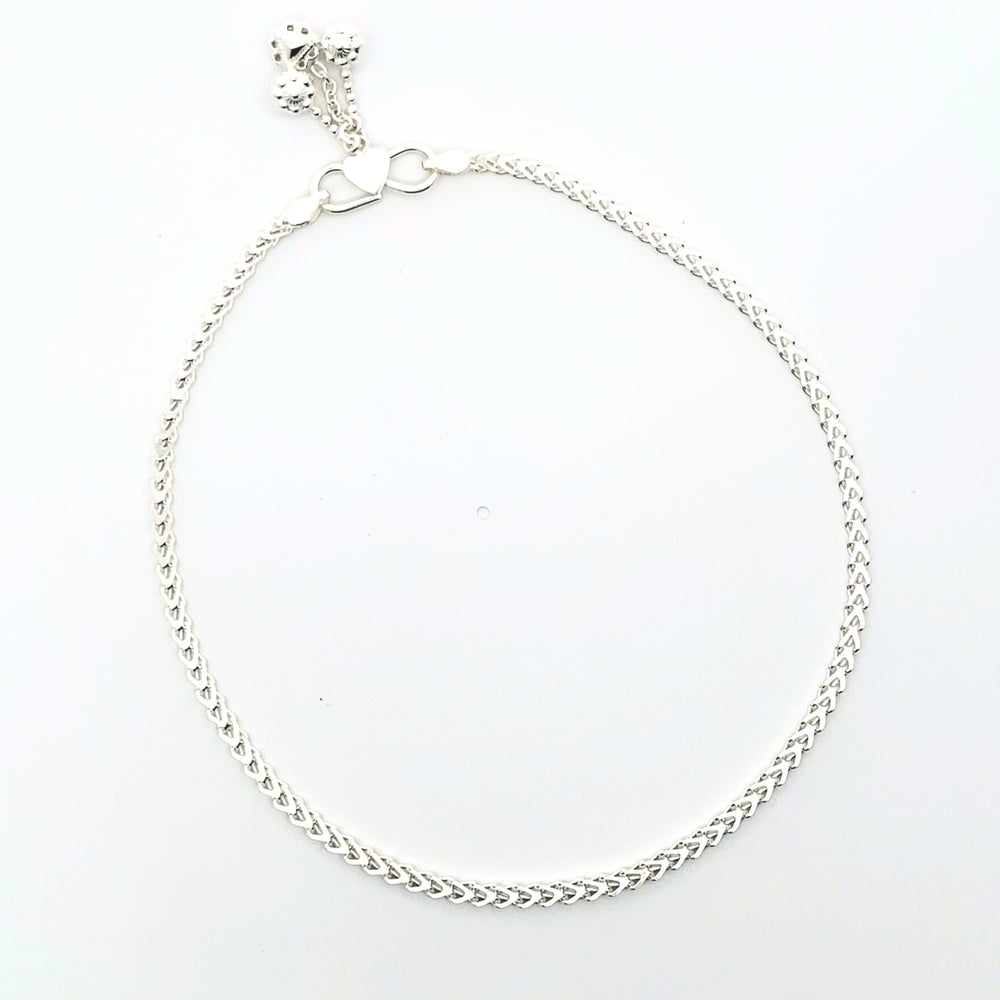 Fußkettchen aus 925er Silber mit kleinen, hängenden Kugeln