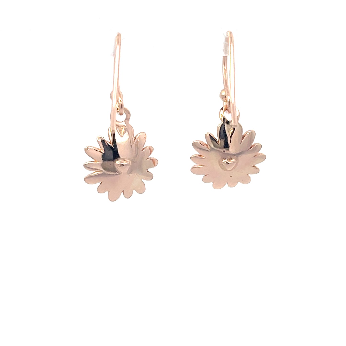 Ohrhänger mit rosa Blumen, Roségold-plattiert, 925er Silber mit Zirkonia