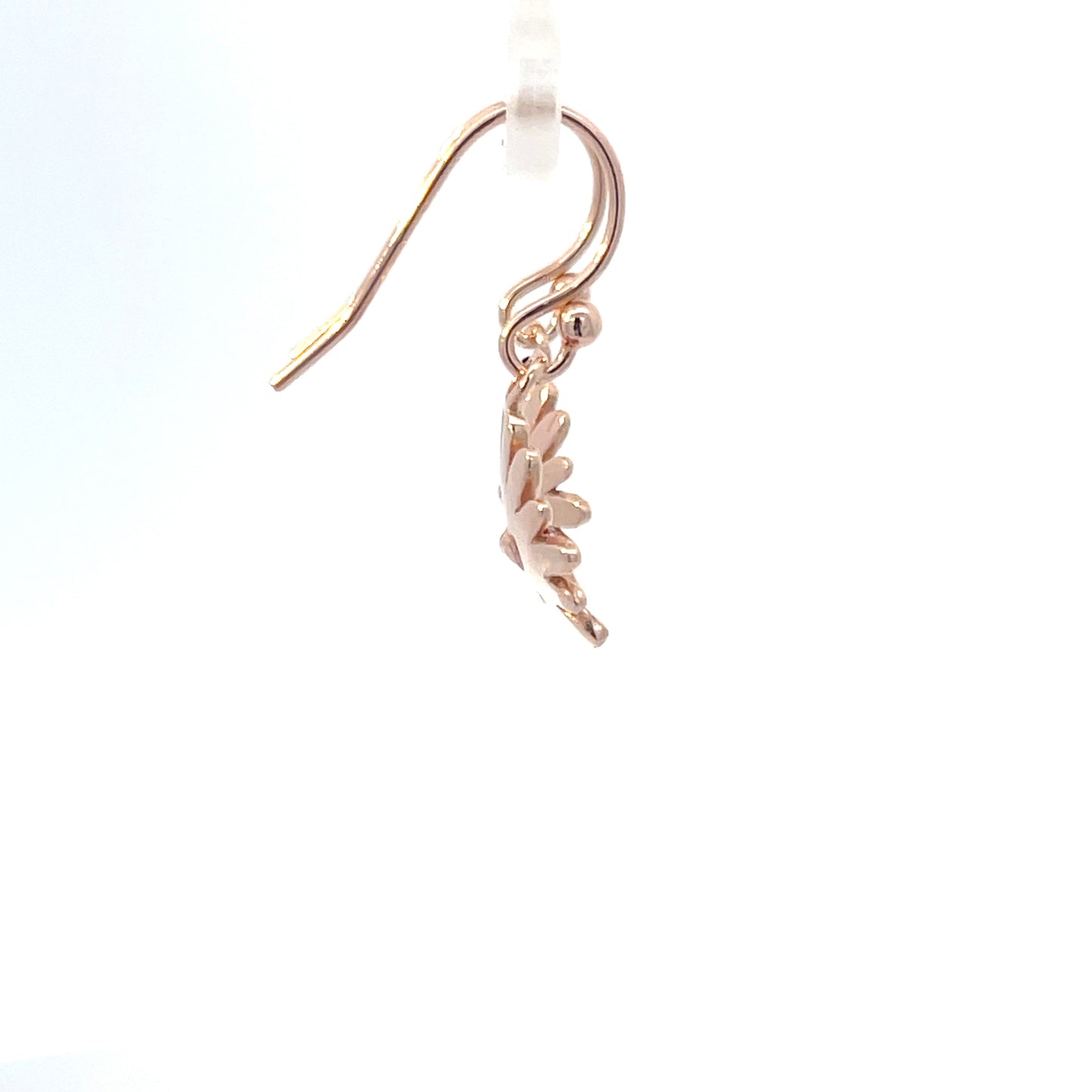 Ohrhänger mit rosa Blumen, Roségold-plattiert, 925er Silber mit Zirkonia