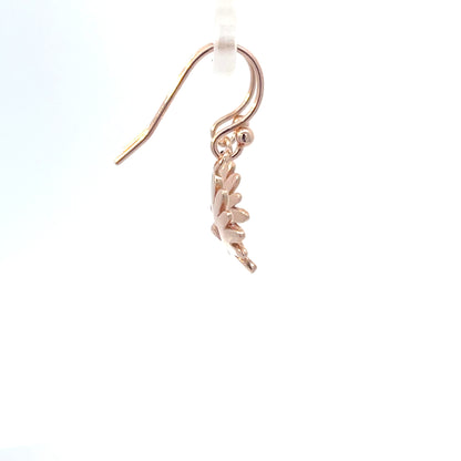 Ohrhänger mit rosa Blumen, Roségold-plattiert, 925er Silber mit Zirkonia