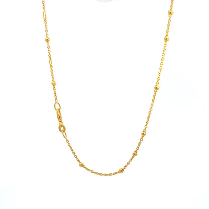 925 Silver Gold-Plated Beaded Chain Necklace