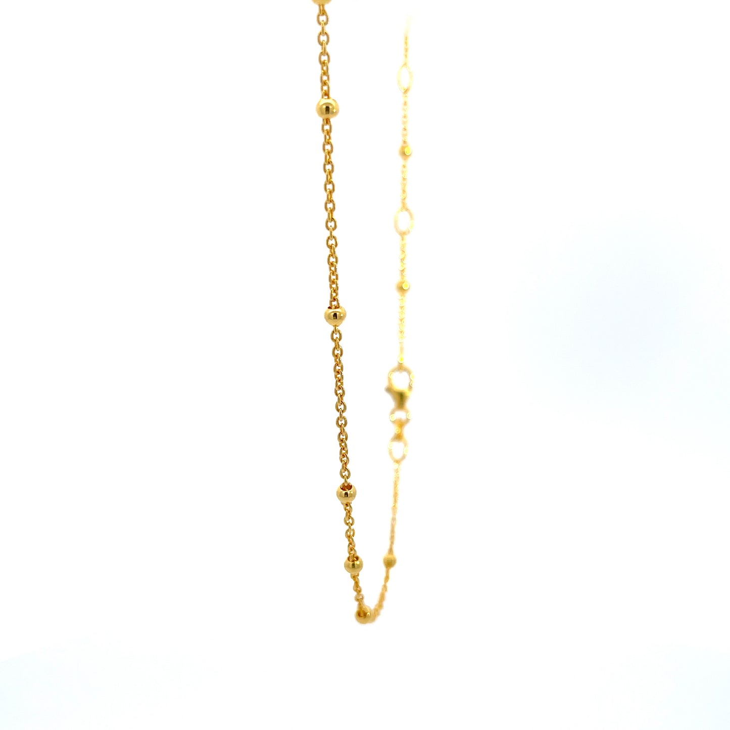 925 Silver Gold-Plated Beaded Chain Necklace
