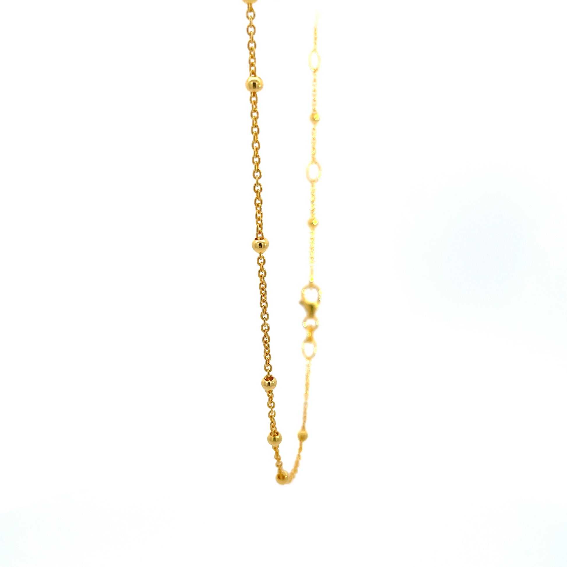 925 Silver Gold-Plated Beaded Chain Necklace