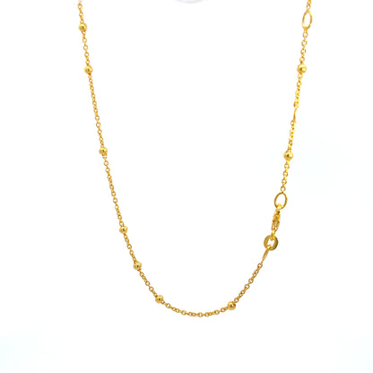925 Silver Gold-Plated Beaded Chain Necklace
