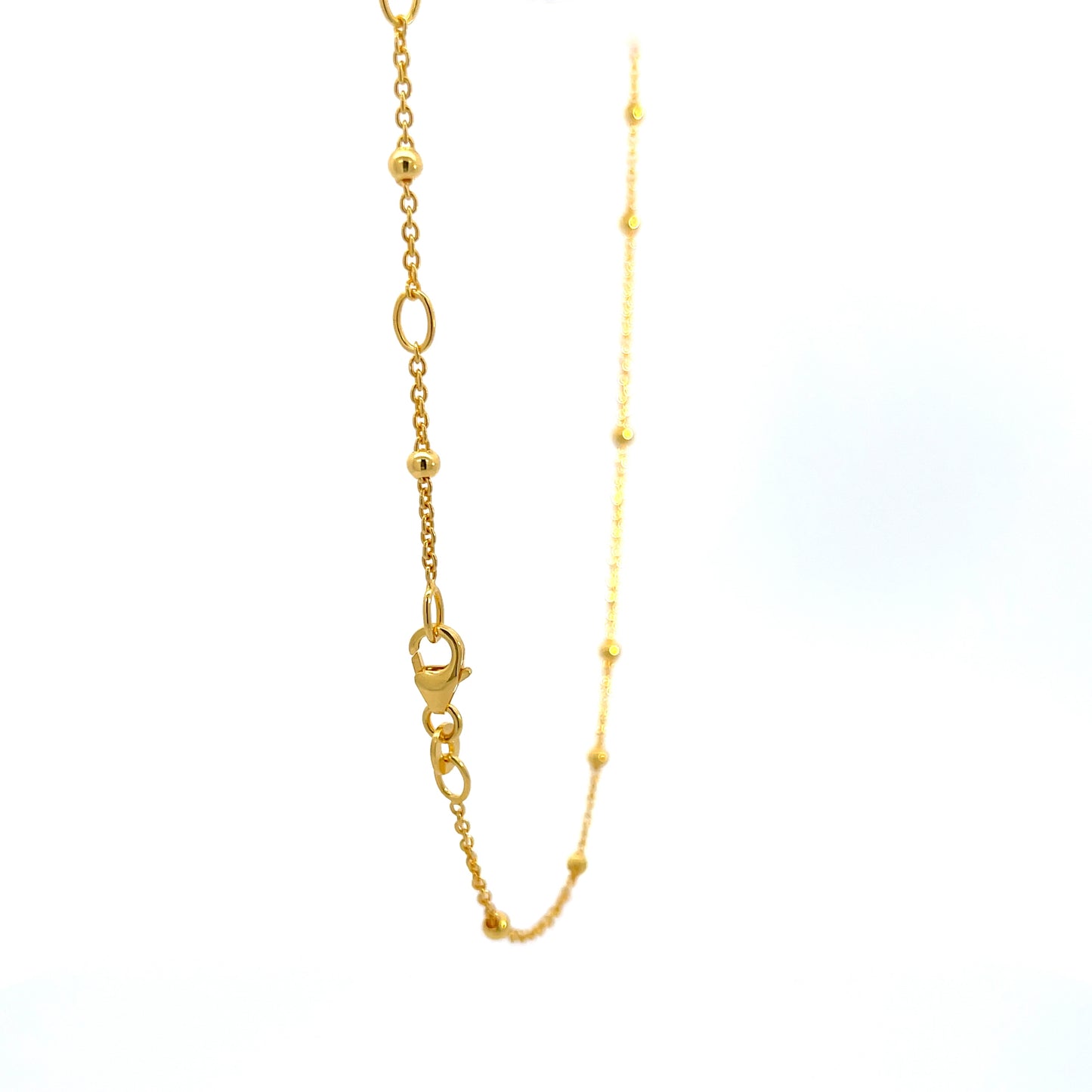 925 Silver Gold-Plated Beaded Chain Necklace