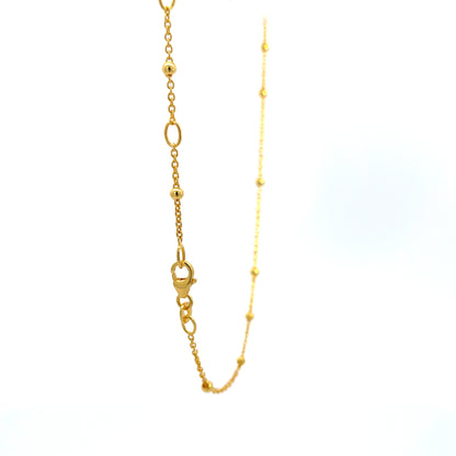 925 Silver Gold-Plated Beaded Chain Necklace