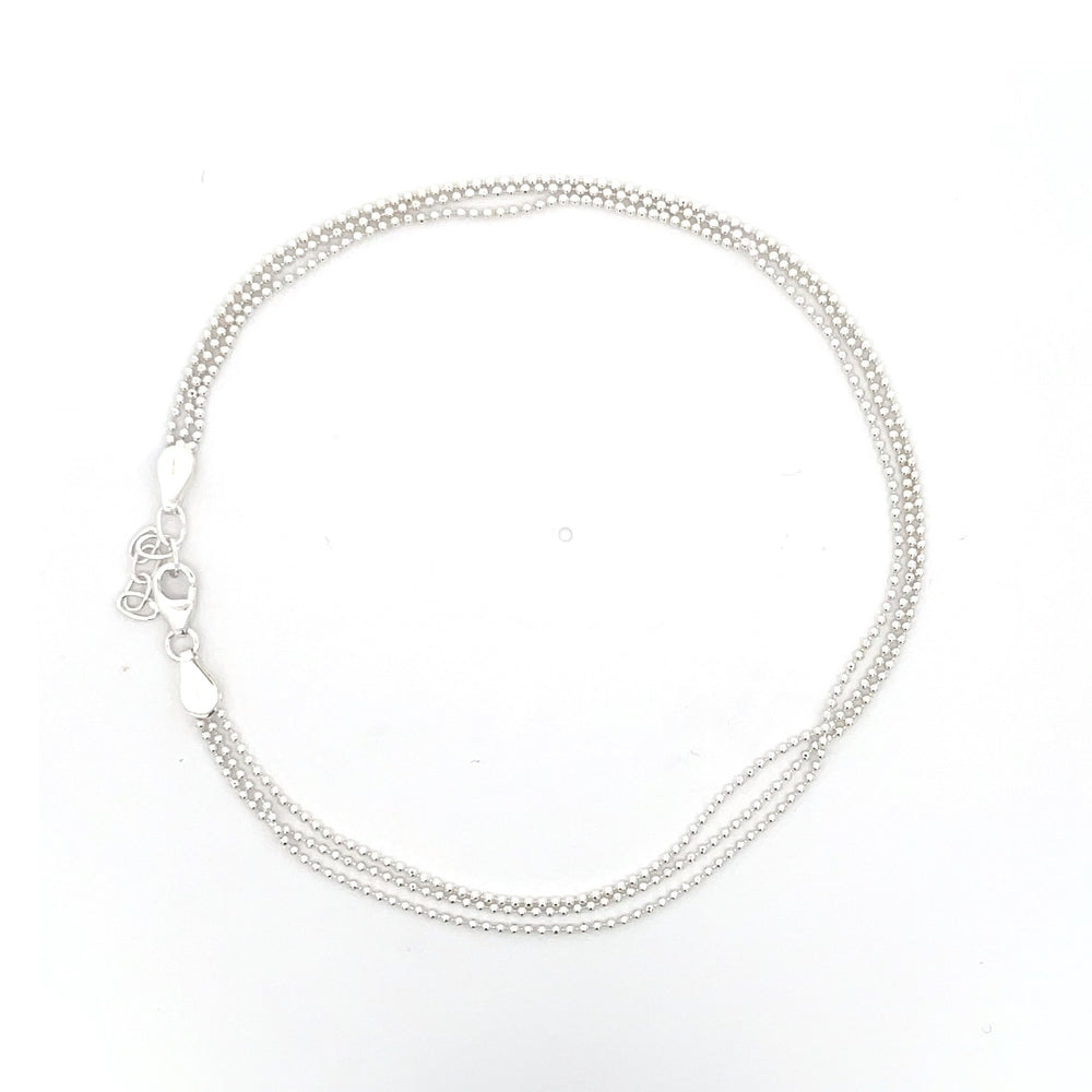 925 Sterling Silber Mehrstrangige Kugelkettchen-Fußkette
