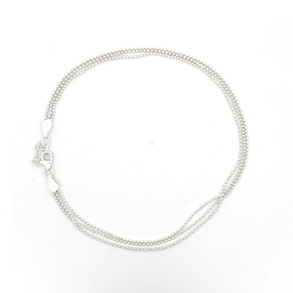 925 Sterling Silber Mehrstrangige Kugelkettchen-Fußkette