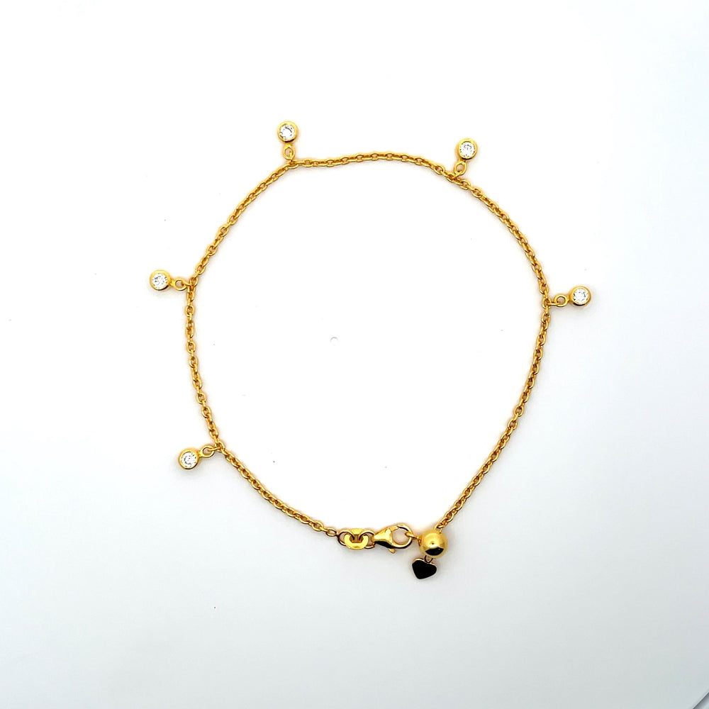 Verstellbares Fußkettchen aus 925er Sterlingsilber mit doppelter Kettenverzierung