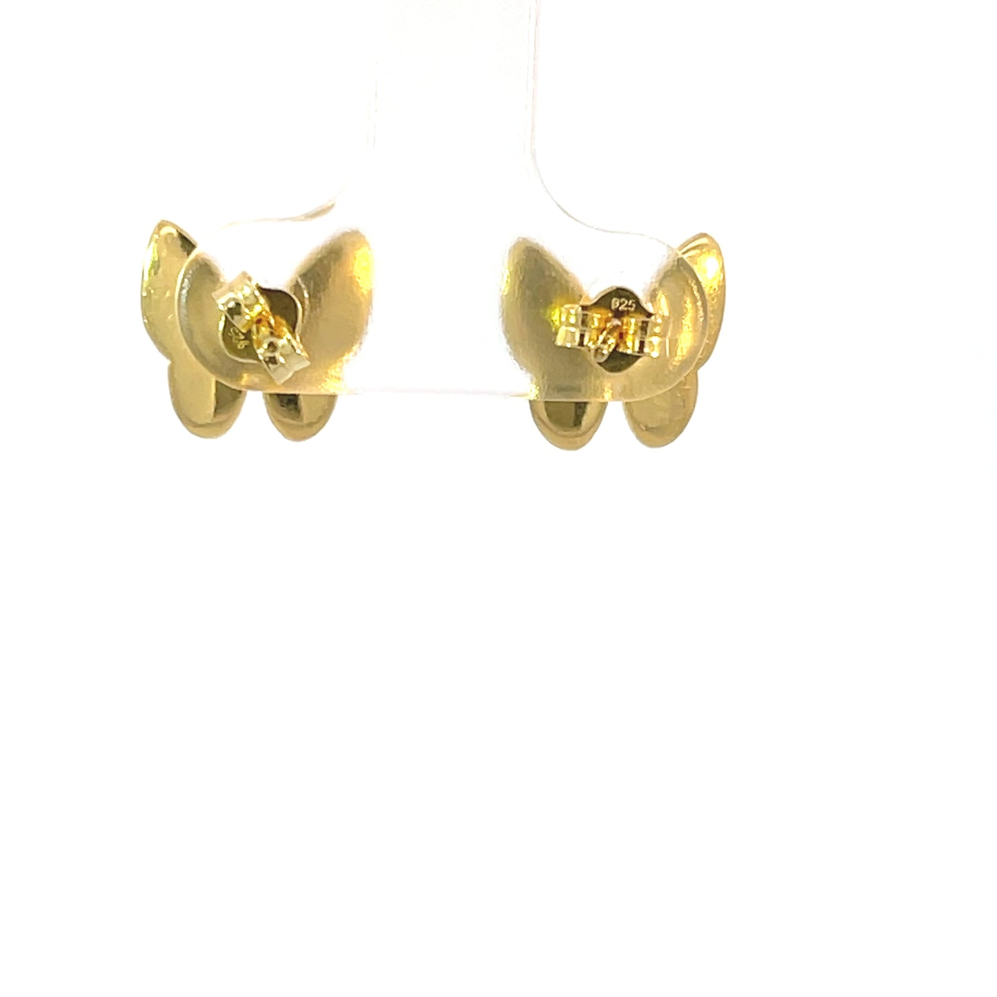 925er Silber Schmetterling Perlmutt Ohrstecker Gelbgold Vergoldung