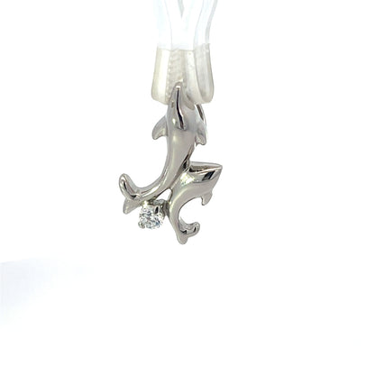 Delfinanhänger aus 925er Sterlingsilber mit Zirkonia-Akzent