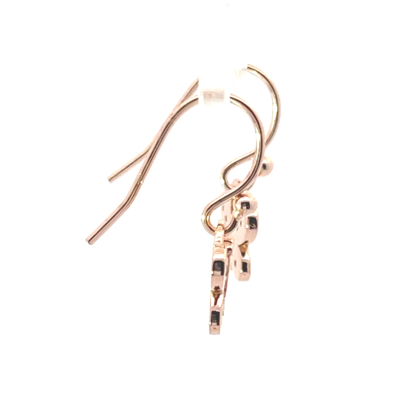 925 Silver Rose Gold-Plated Butterfly Drop Earrings with Multicolor Zircon Stones