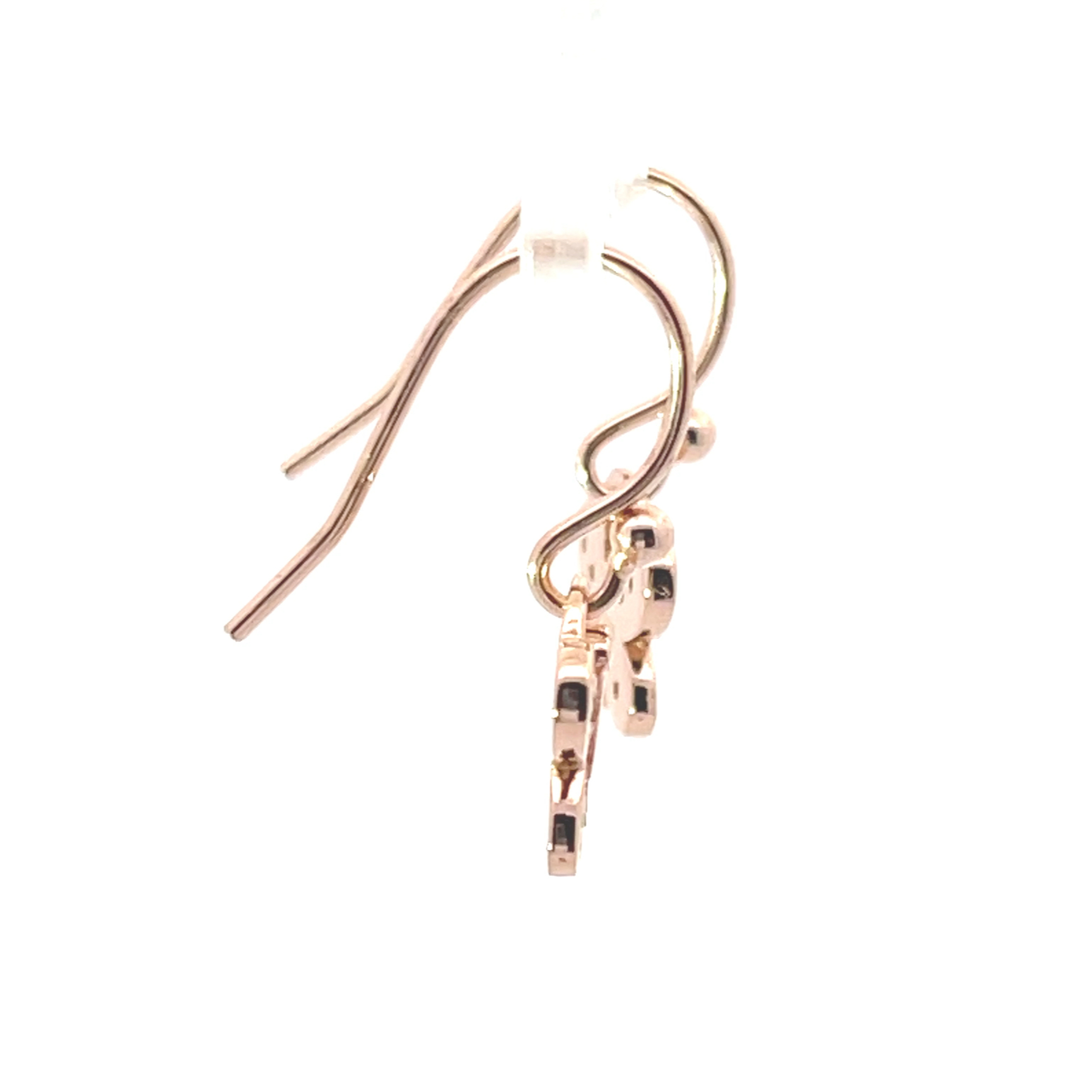 925 Silver Rose Gold-Plated Butterfly Drop Earrings with Multicolor Zircon Stones