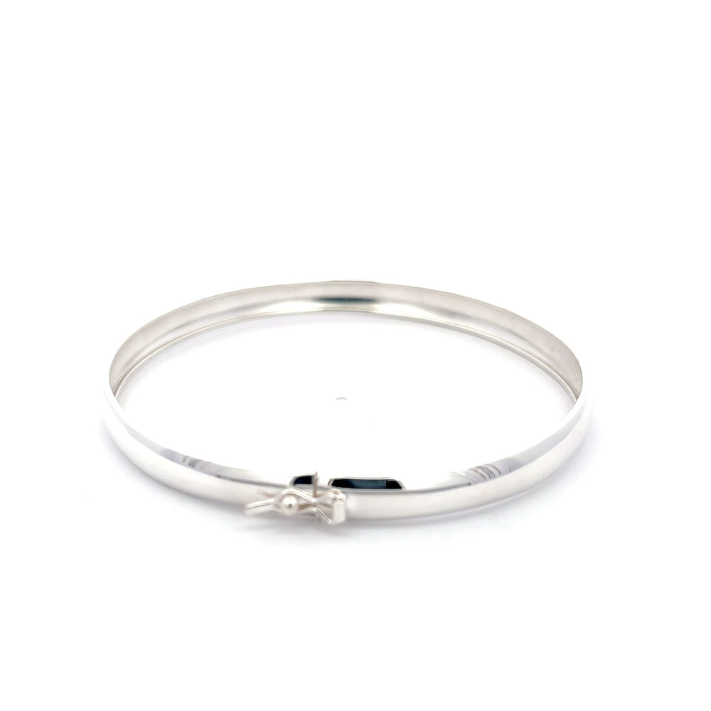 925 Silver Bangle and Huggie Hoops Set