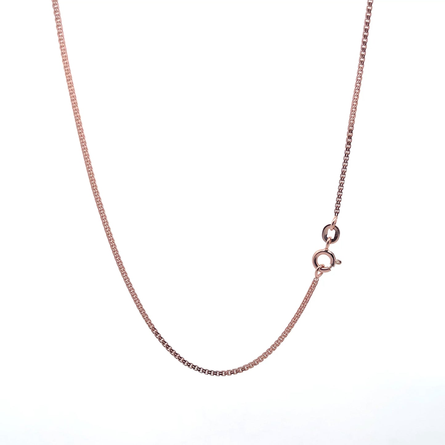 Luminous Path 925 Silver Box Chain RoseGold Finish 40 cm