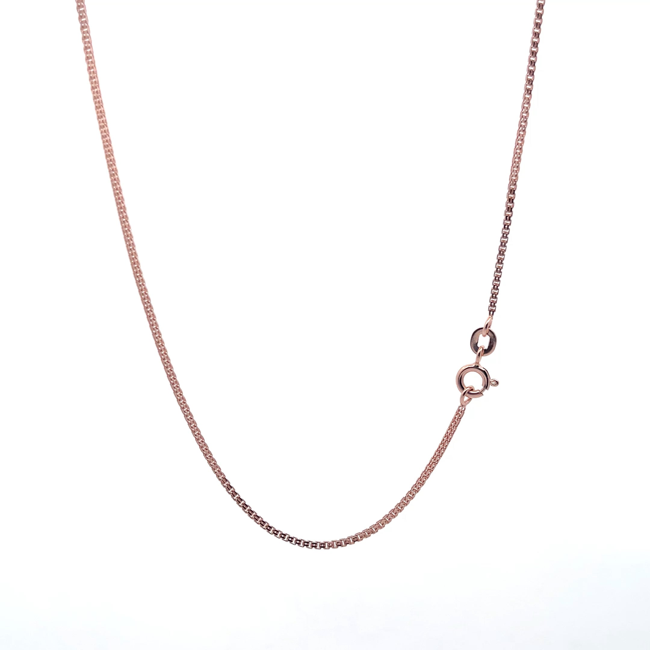 Luminous Path 925 Silber Kastenkette Roségold Finish 40 cm