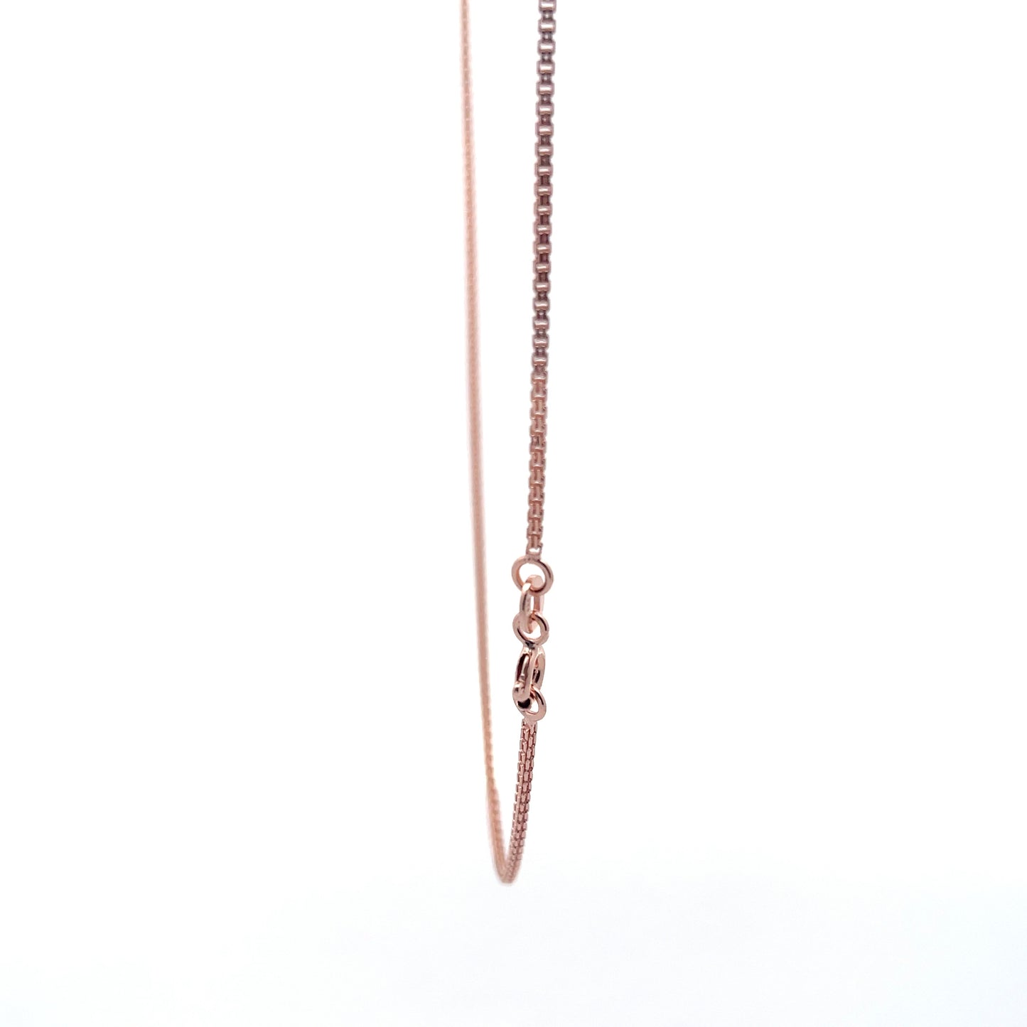 Luminous Path 925 Silver Box Chain RoseGold Finish 40 cm