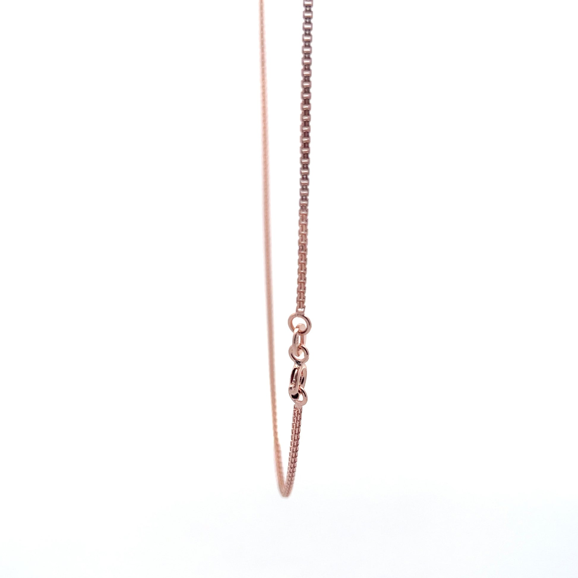 Luminous Path 925 Silver Box Chain RoseGold Finish 40 cm