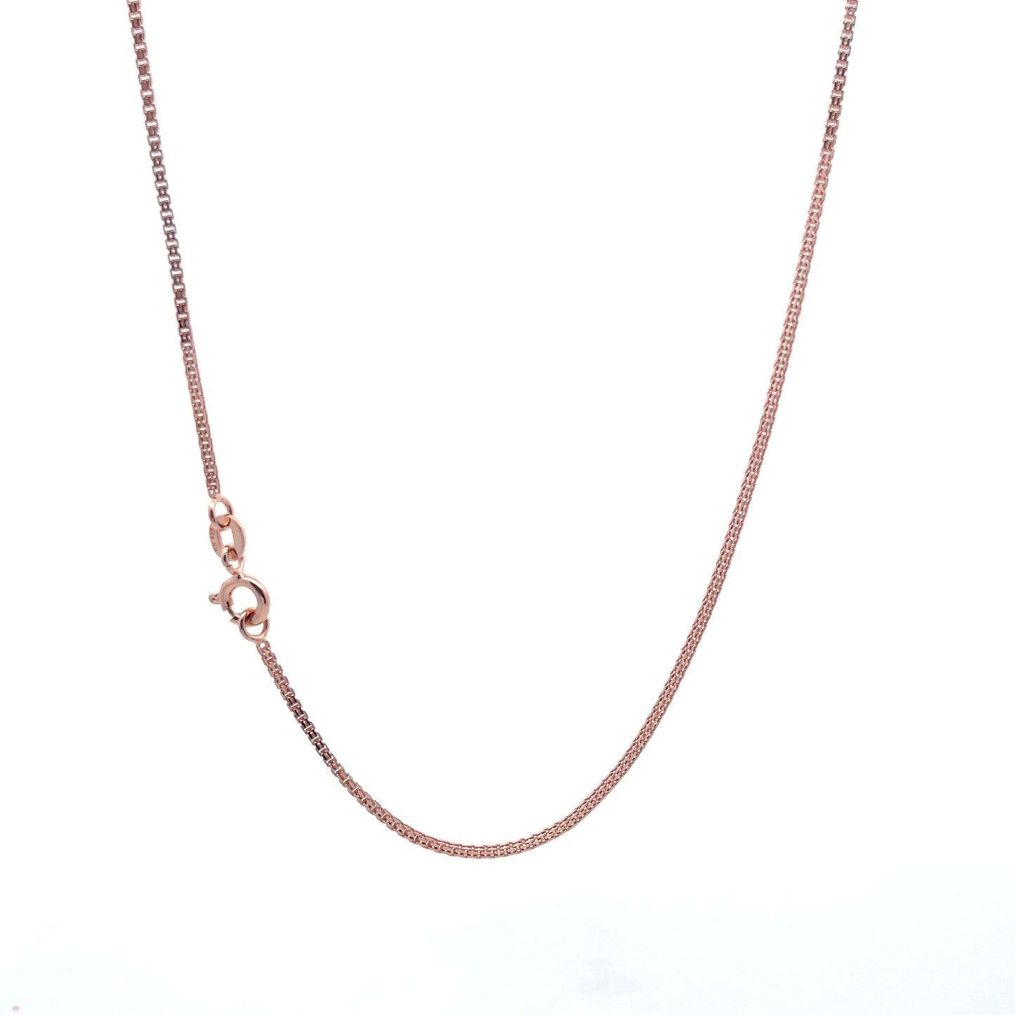 Luminous Path 925 Silver Box Chain RoseGold Finish 40 cm