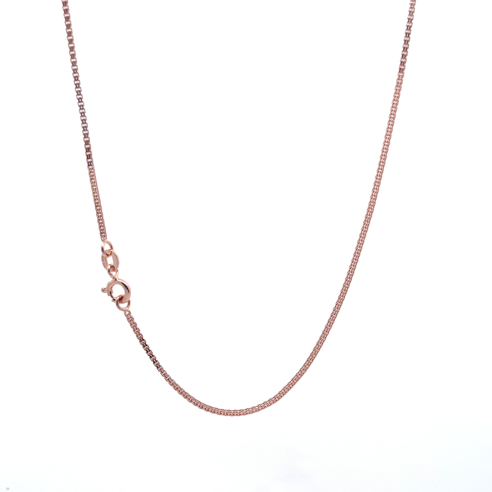 Luminous Path 925 Silver Box Chain RoseGold Finish 40 cm