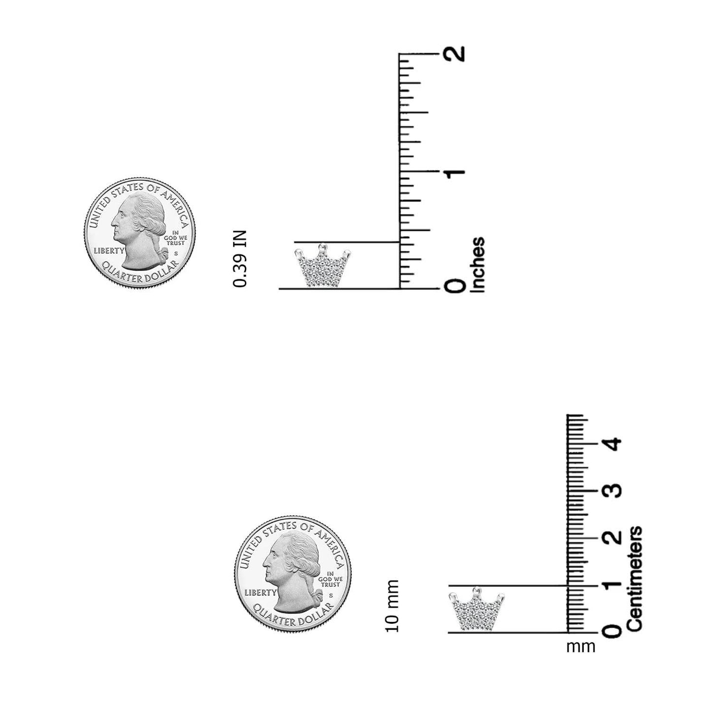 Ohrstecker Krone aus 925er Silber mit Kristallakzenten