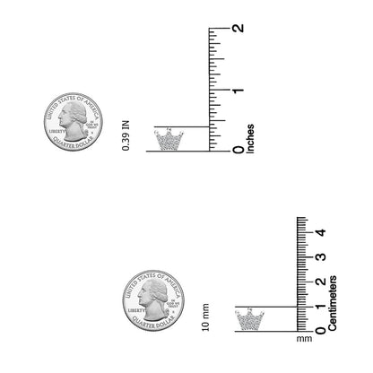 Ohrstecker Krone aus 925er Silber mit Kristallakzenten