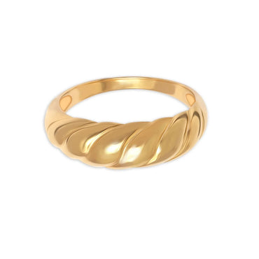 925 Silver Gold-Plated Twisted Ring