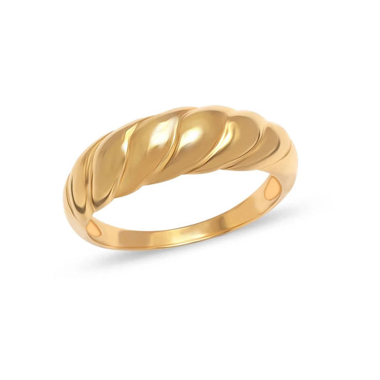 925 Silver Gold-Plated Twisted Ring