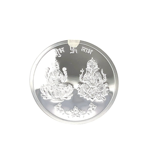 999 10g Laxmi Ganesh Round shape coin