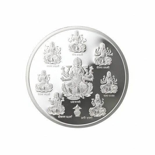 999 10g Ashtalaxmi Round shape coin
