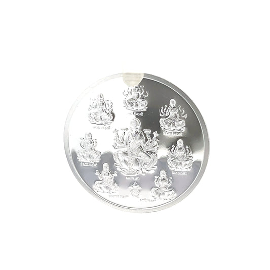 999 10g Ashtalaxmi Round shape coin