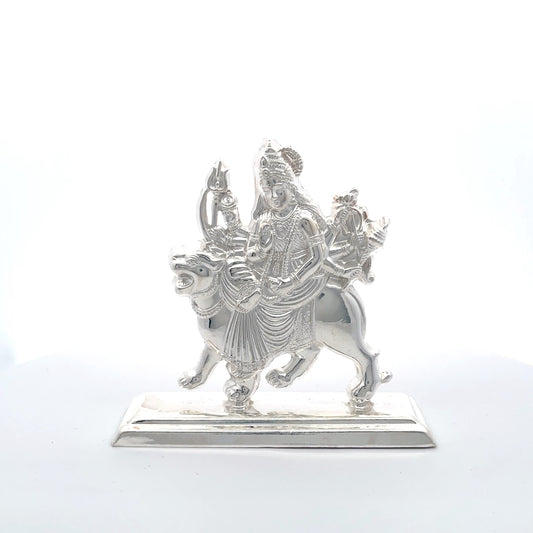 925 Silver Durga Idol on Lion